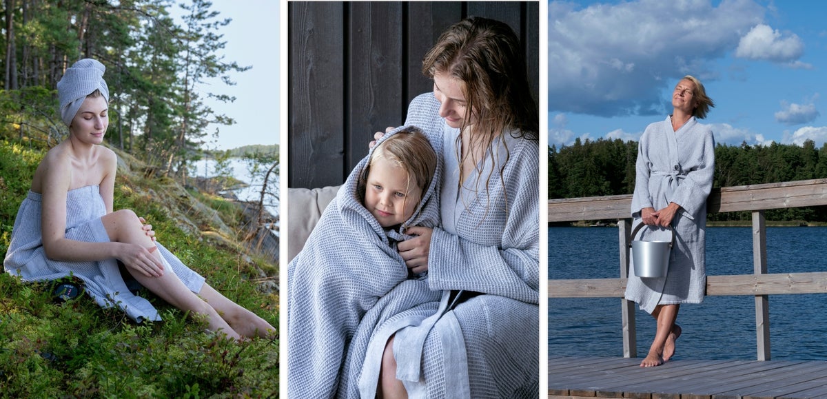 Neue Farbe f&uuml;r Rento Kenno-Saunatextilien &ndash; ein harmonischer, heller Farbton