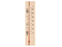 4Living Sauna-Thermometer aus Holz mit Quecksilber.