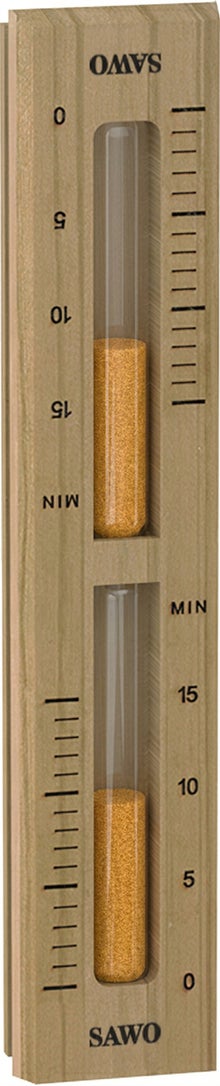 SAWO Sanduhr aus Zedernholz mit orangem Sand, Zeitintervall 0&ndash;15 Min..