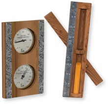 SAWO Thermometer, Hygrometer + Sanduhr, Zeder & Speckstein