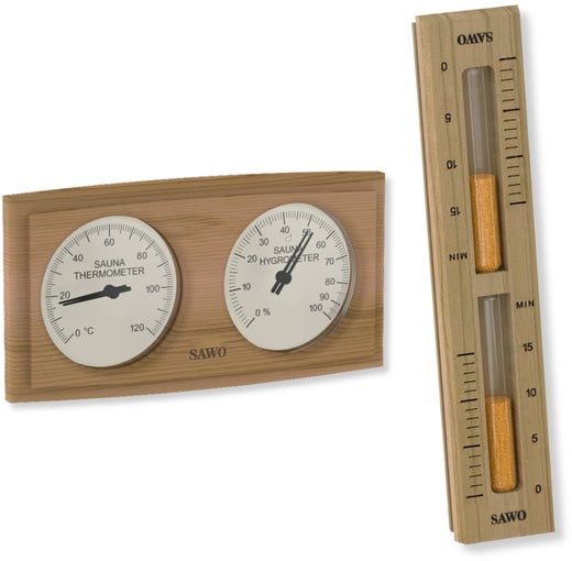 SAWO Thermometer, Hygrometer + Sanduhr, Zeder